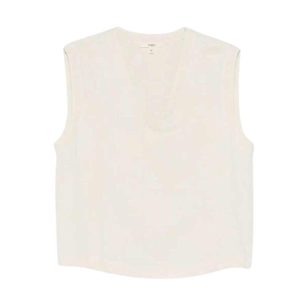 Barena Venezia Women's White Sleeveless Tops, Xs, Betta Brezza