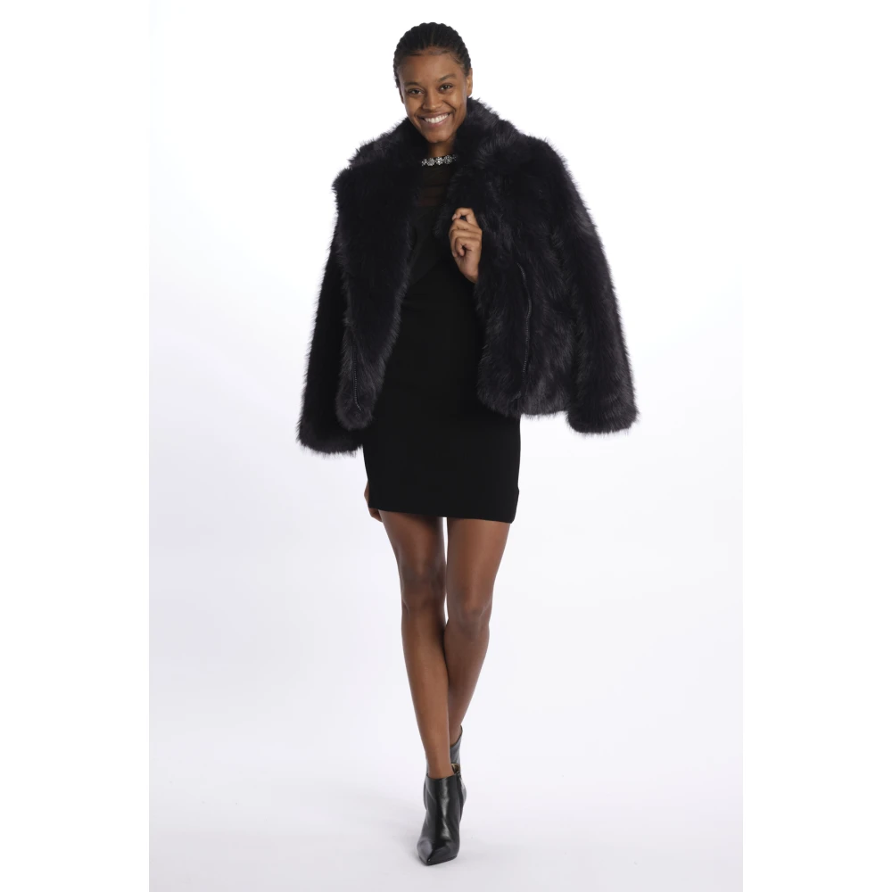 Rebecca Vallance Zwart Tule Swarovski Kraag Mini Jurk Black Dames