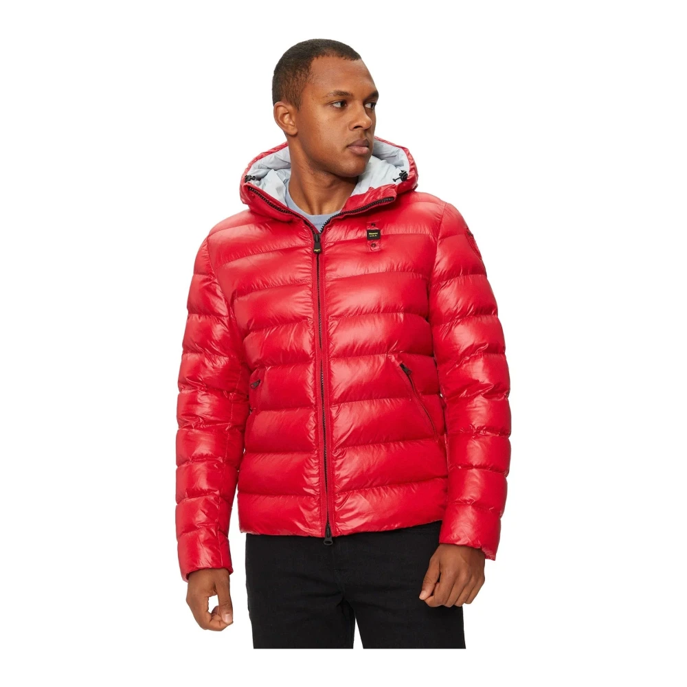 Blauer Stijlvolle jas met polyester en polyamide Red Heren