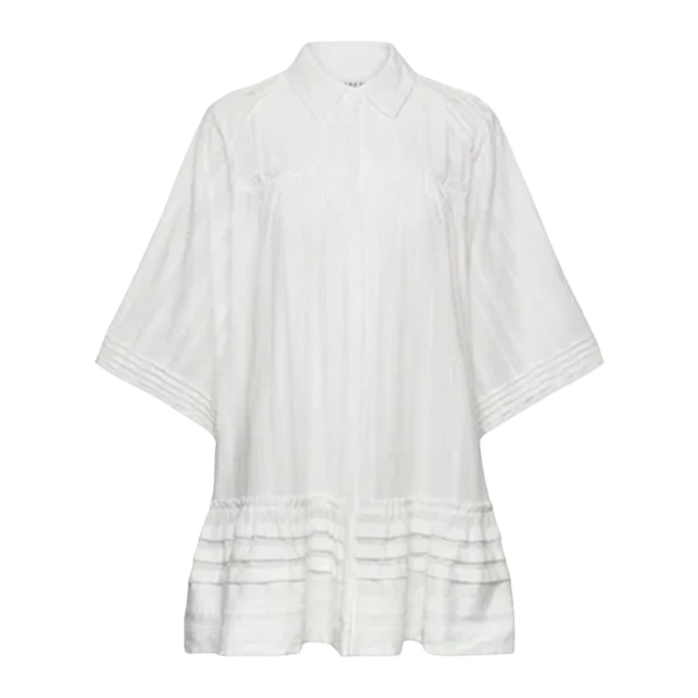 By Malina Geborduurde Katoenen Mini Jurk White Dames