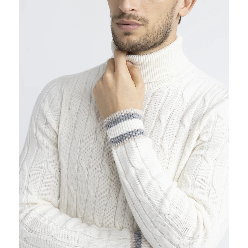 PESERICO Wollen en kasjmier coltrui White Heren