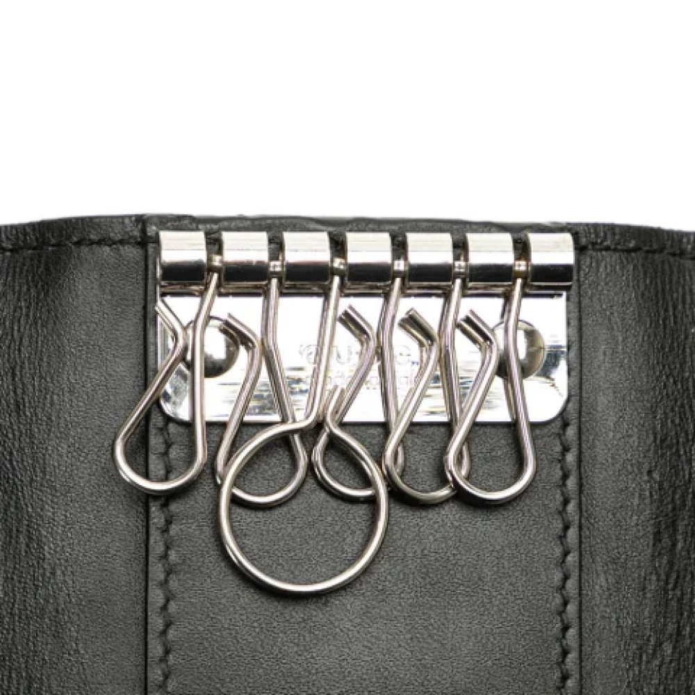 Gucci Vintage Pre-owned Leather key-holders Black Dames