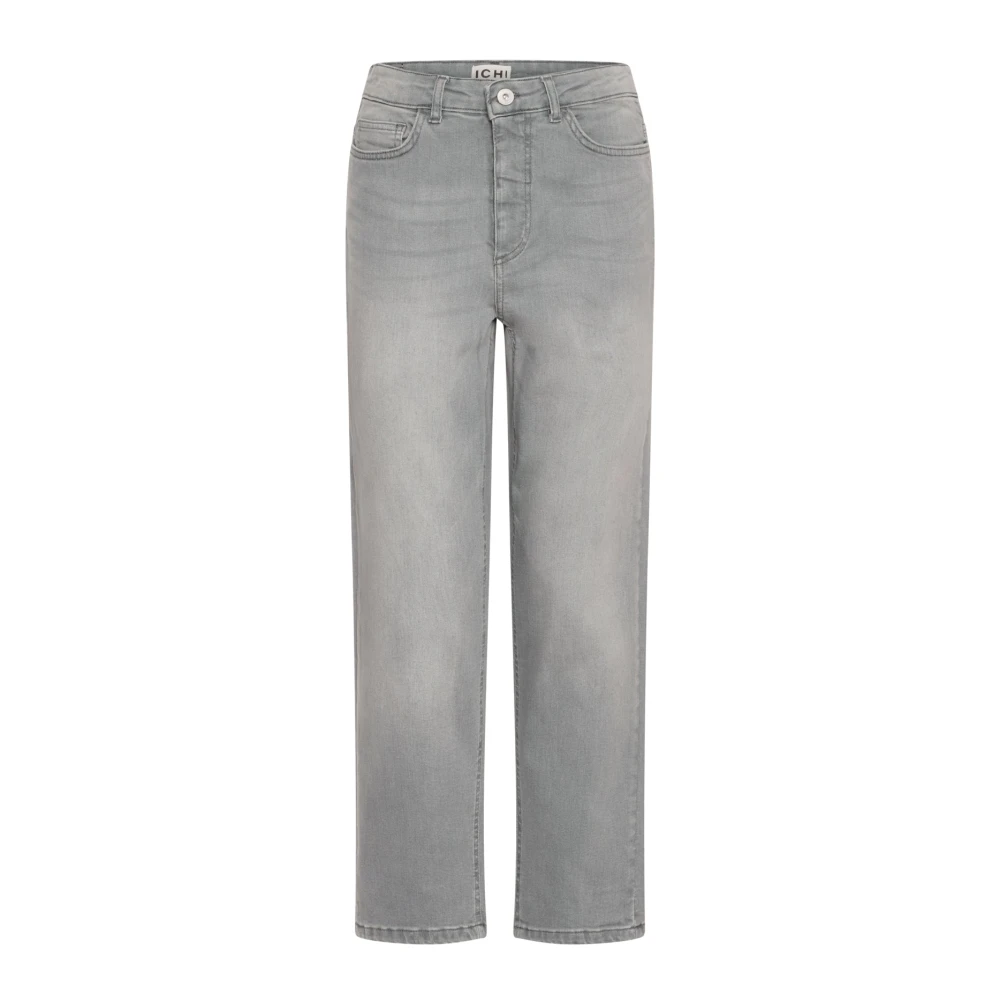Ichi Women's Gray Raven Washed Grey Straight Leg Jeans - Straight Fit Jeans - W34 - Jeans
