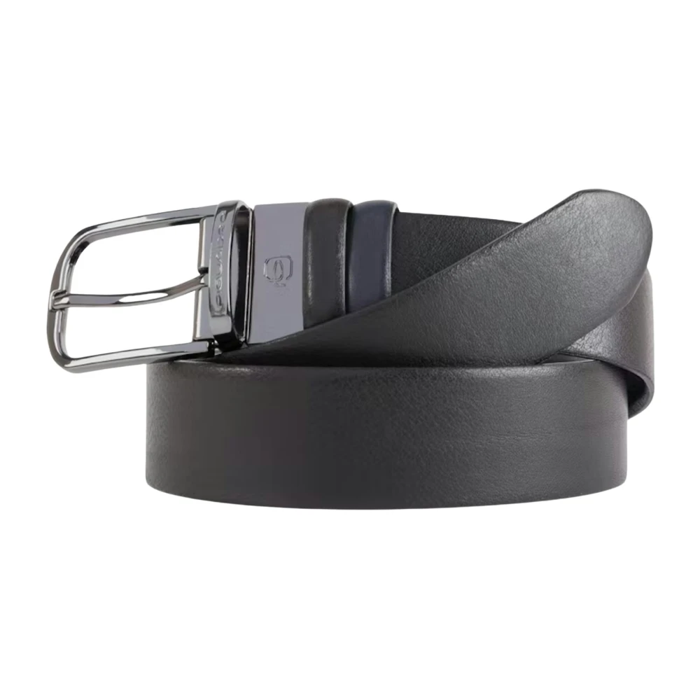 Piquadro Mannelijk Zwart Accessoires Heren, One Size, Leer, Doubleface Riem 35 Mm
