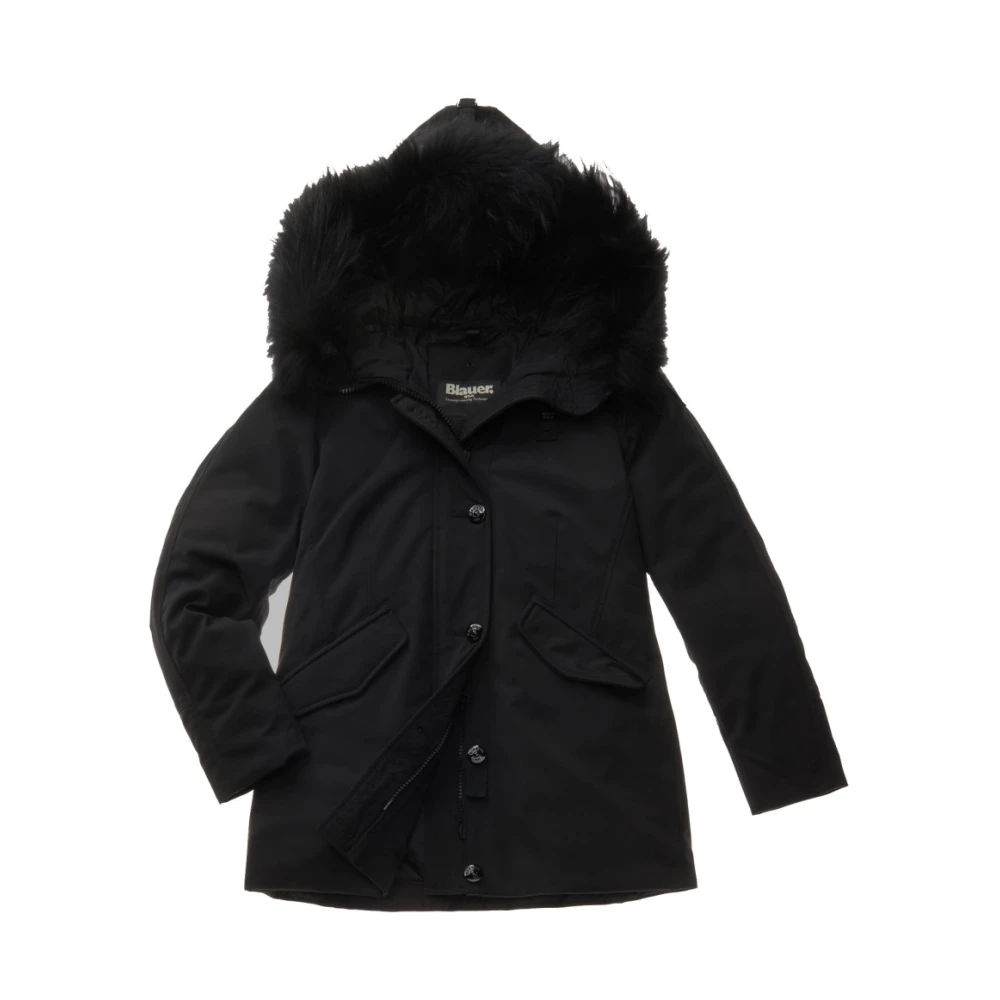 Blauer Stijlvolle Winterjas voor Vrouwen Black Dames