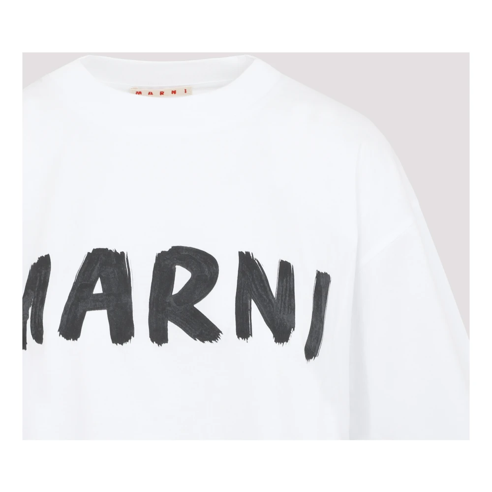 Marni Wit Logo T-shirt Casual Stijl White Dames