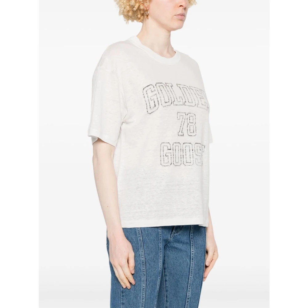 Golden Goose Witte T-shirts & Polo's voor vrouwen White Dames