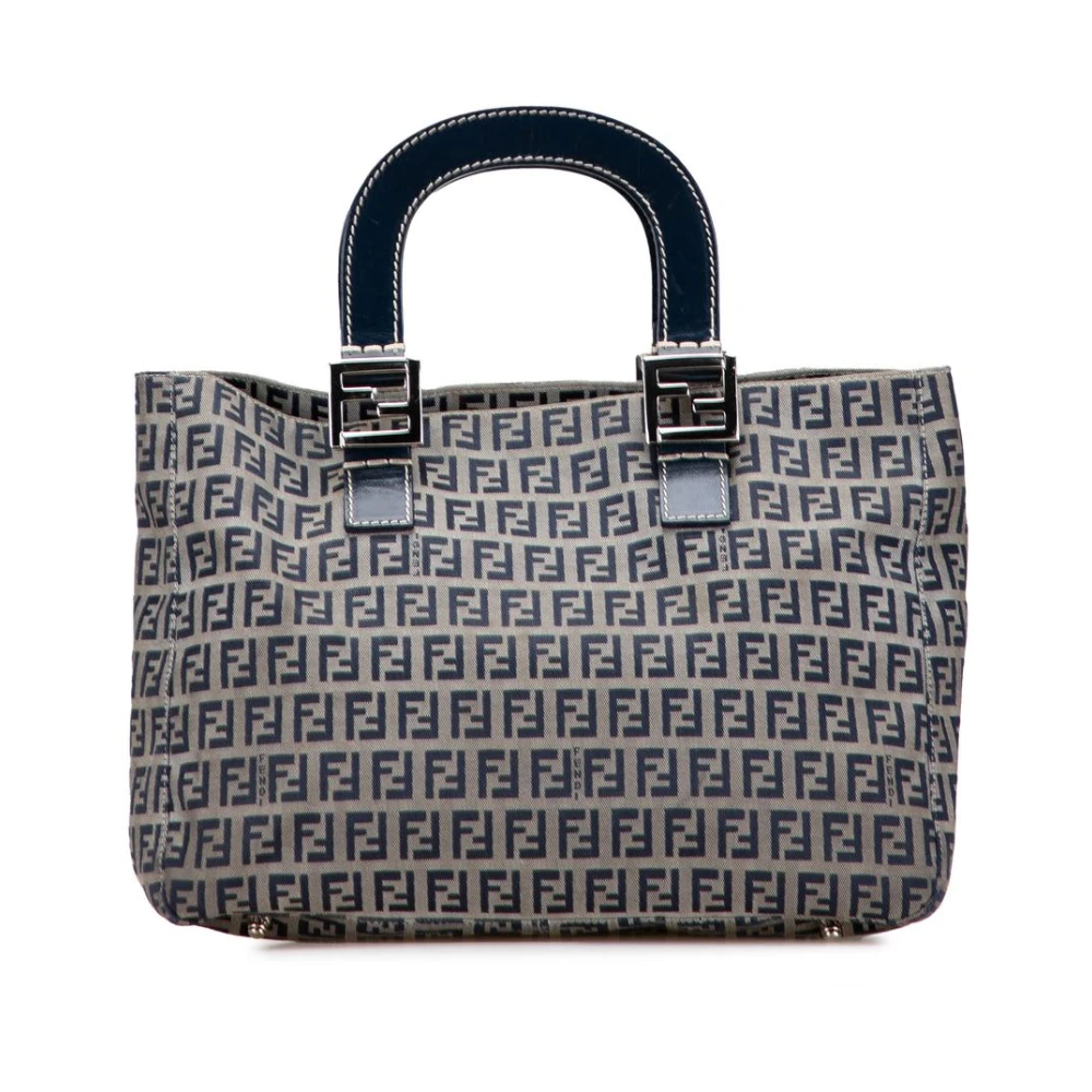 Fendi Vintage Women's Gray Pre-Owned Printed Tote Bag