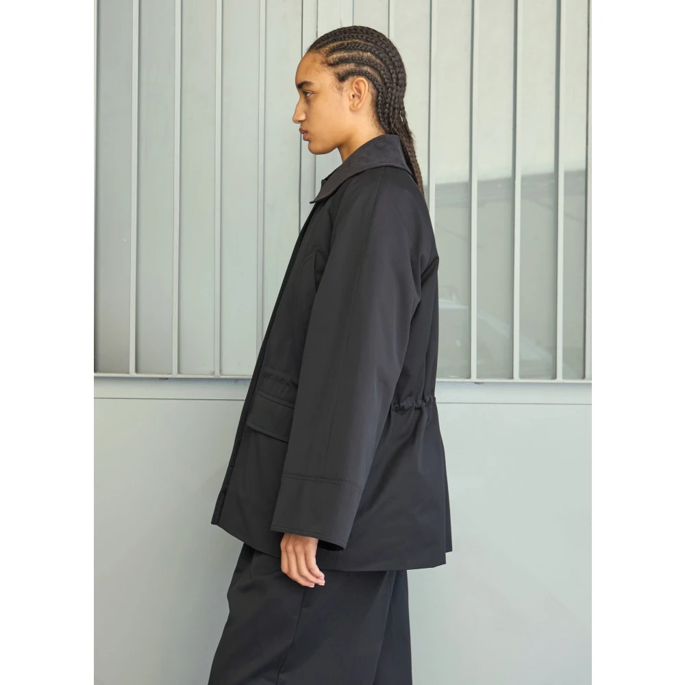Skall Studio Waterafstotende Katoenen Jas Black Dames