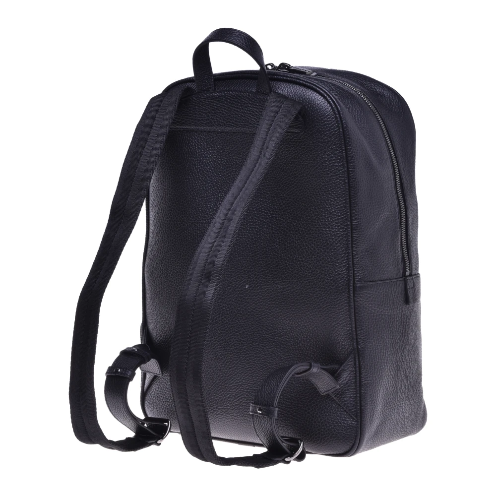 Baldinini Backpack in blue tumbled leather Black Heren
