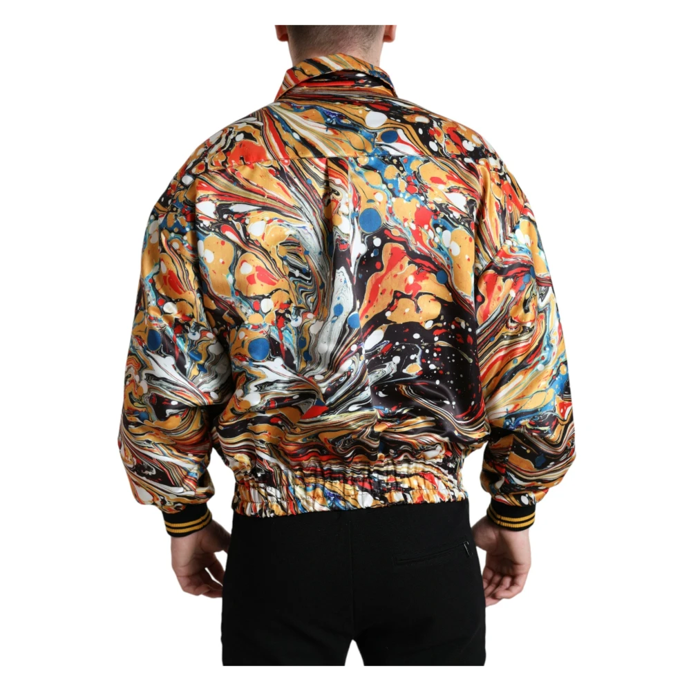 Dolce & Gabbana Kleurrijke Abstracte Bomberjack Multicolor Heren