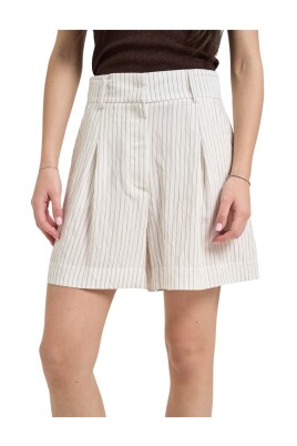 Short Plissé Femme St Michael - Coton Beige - Taille 8 (UK) - Occasion Parfait état