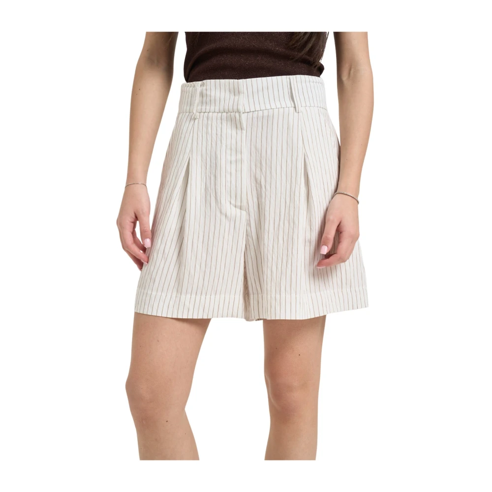 Patrizia Pepe Kvinno Beige Shorts Dam, Xs, Randiga Shorts