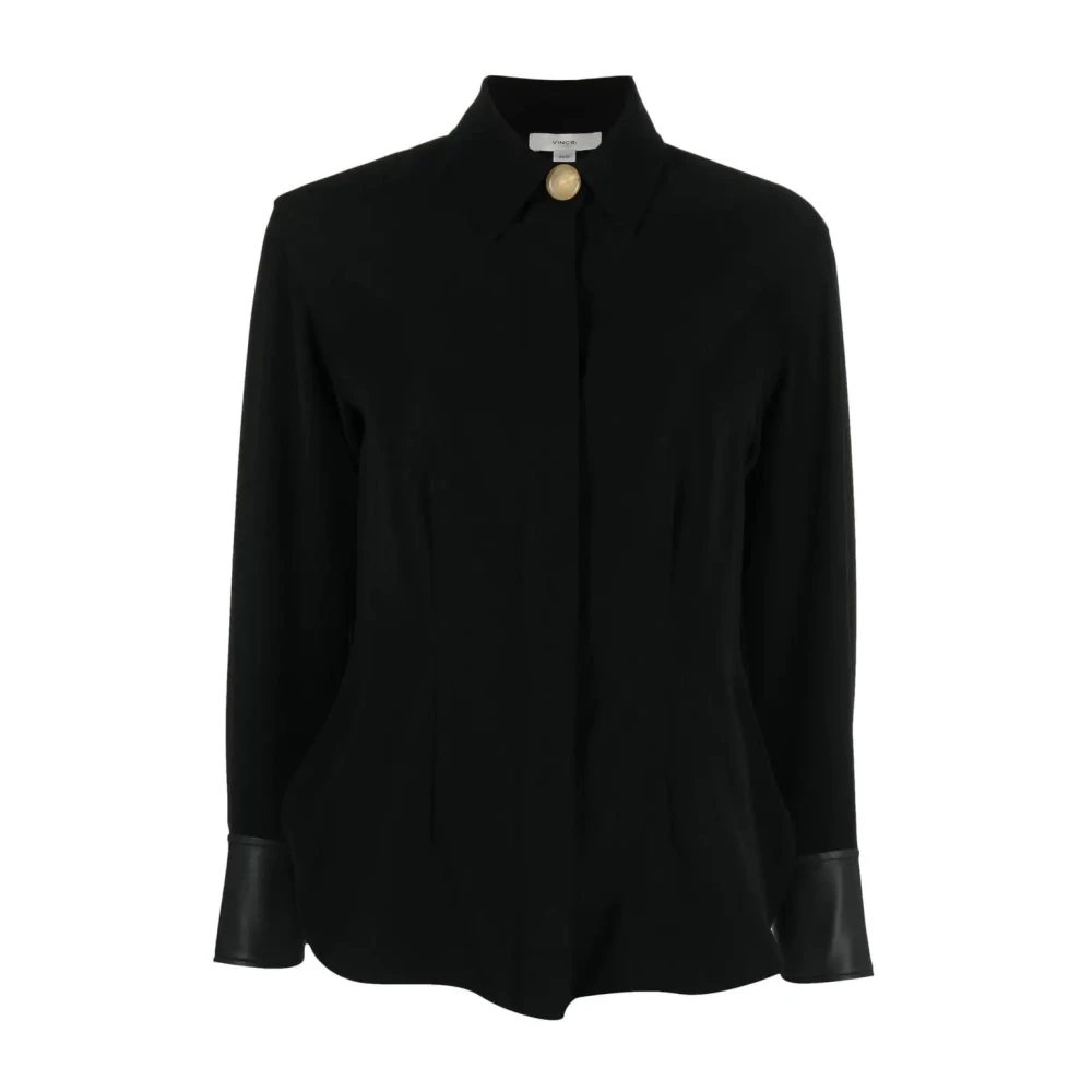Vince Zwarte Casual Overhemd met Lange Mouwen Black Dames