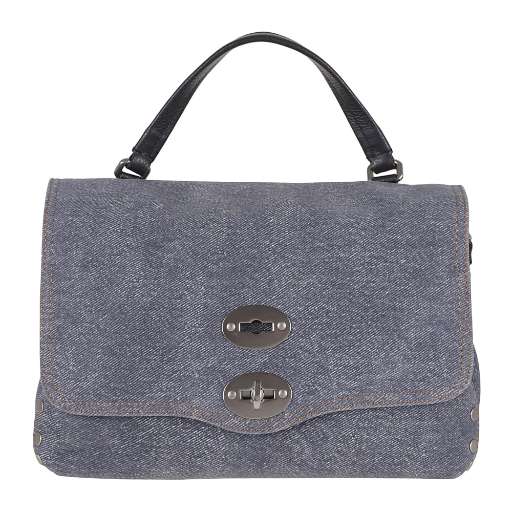 Zanellato Blauwe Leren Schoudertas Elegant Ontwerp Blue Dames