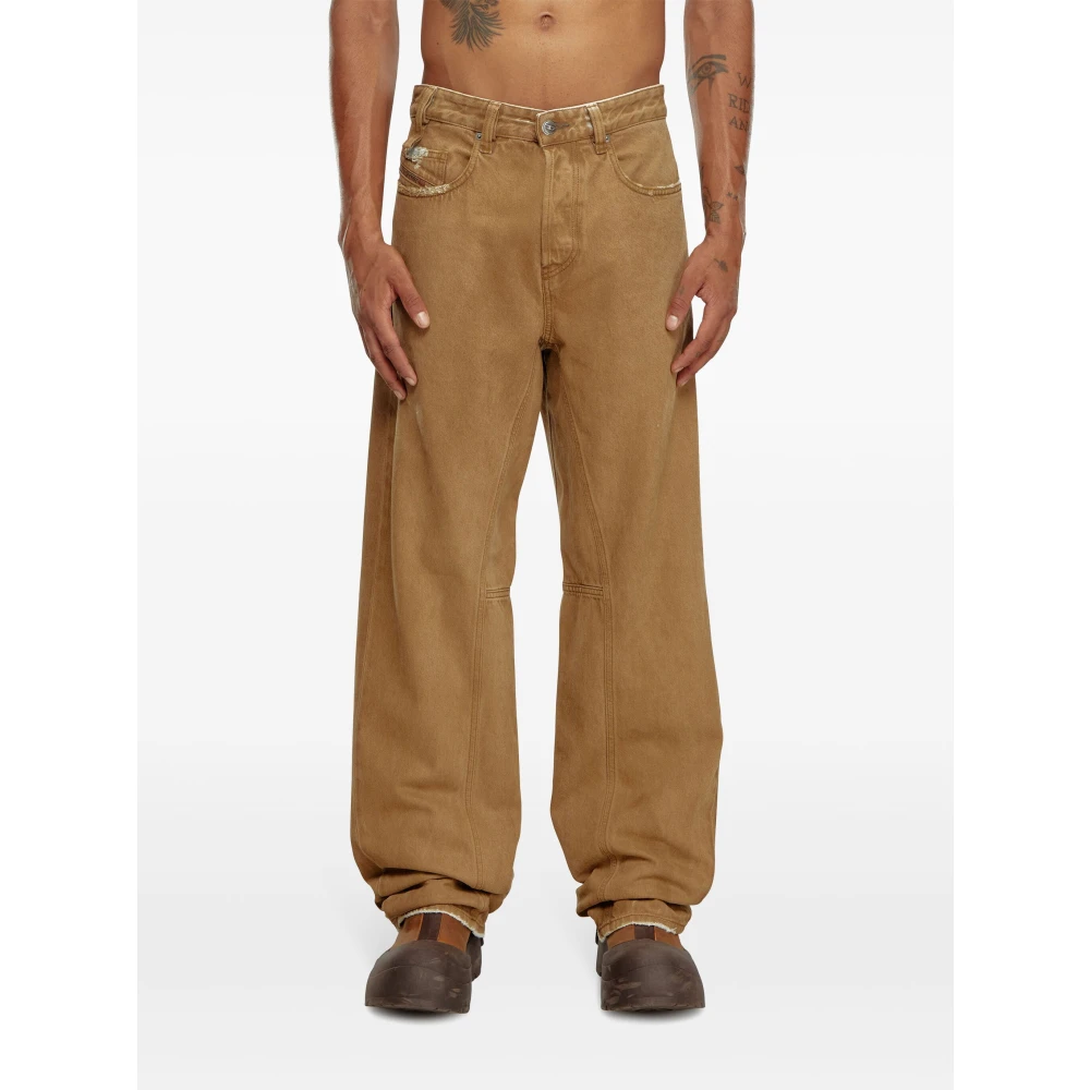 Diesel Stijlvolle Jeans met d-macro Detail Brown Heren