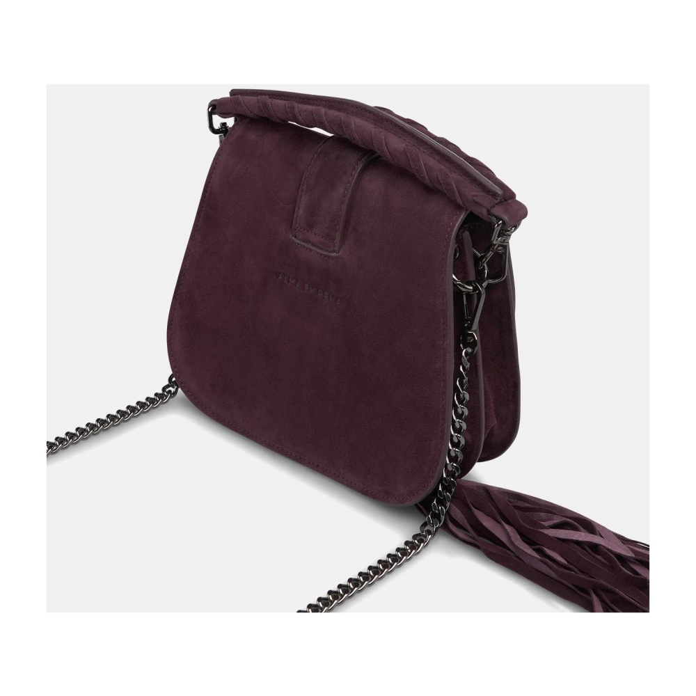 Alma en Pena Rhinestone Buckle Clutch Bag Purple Dames