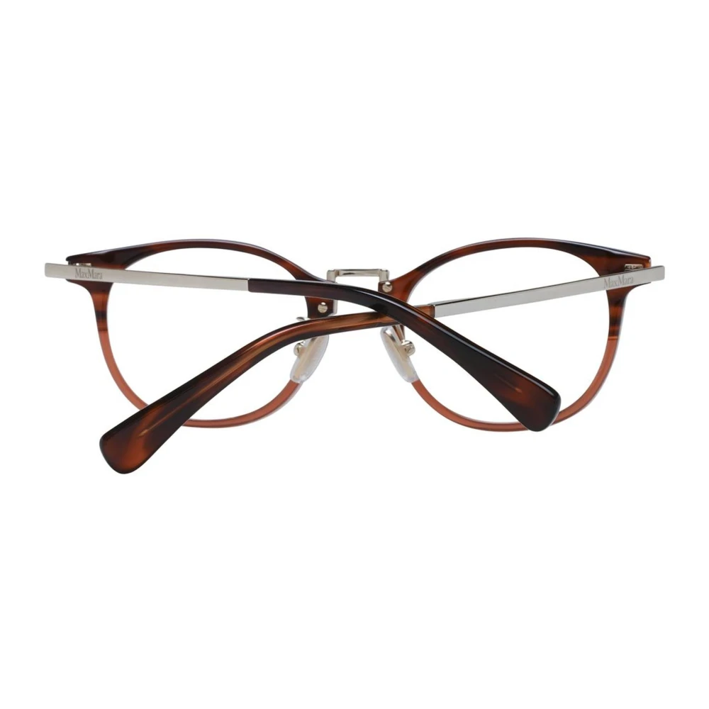 Max Mara Bruine Ronde Plastic Optische Monturen Brown Dames