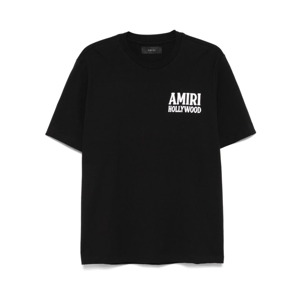 Amiri Zwarte Crew Neck Korte Mouw Tee Black Heren