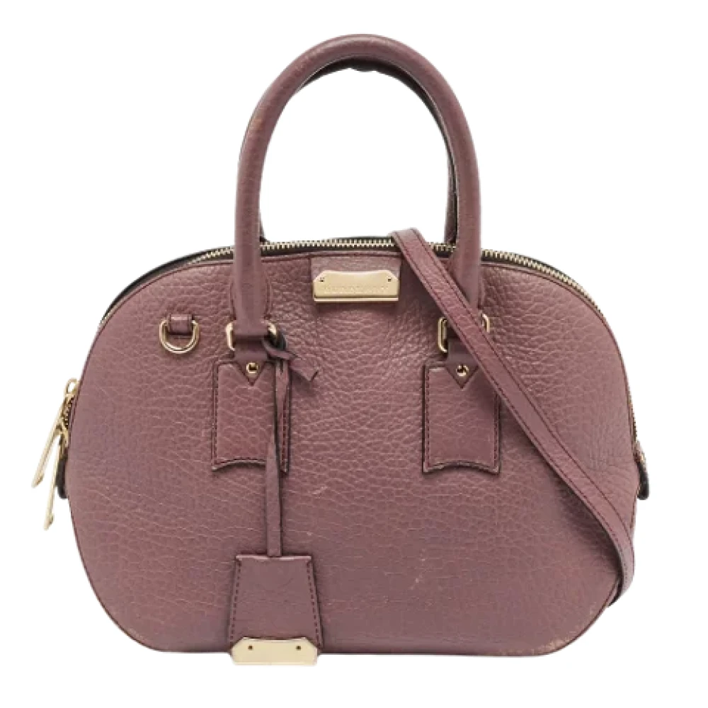 Burberry Vintage Pre-owned Leather handbags Purple Dames
