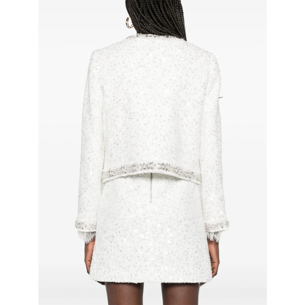 alice + olivia Witte Paillettenjasje White Dames
