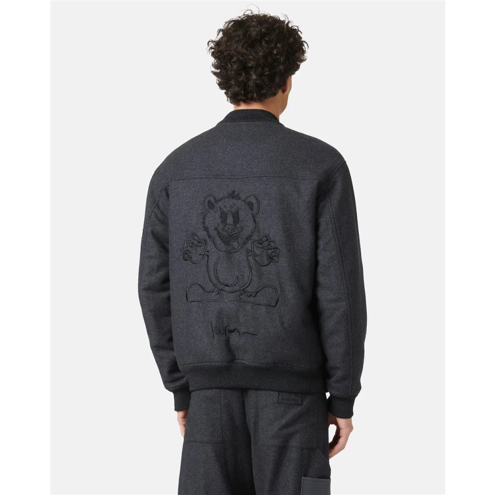 Iceberg Flanellen jas met geborduurde beer Gray Heren