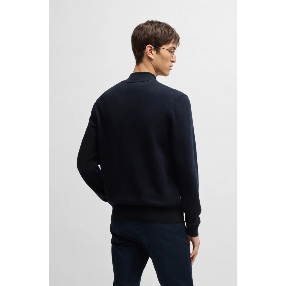 Hugo Boss Stijlvolle Cardigan voor Mannen Blue Heren