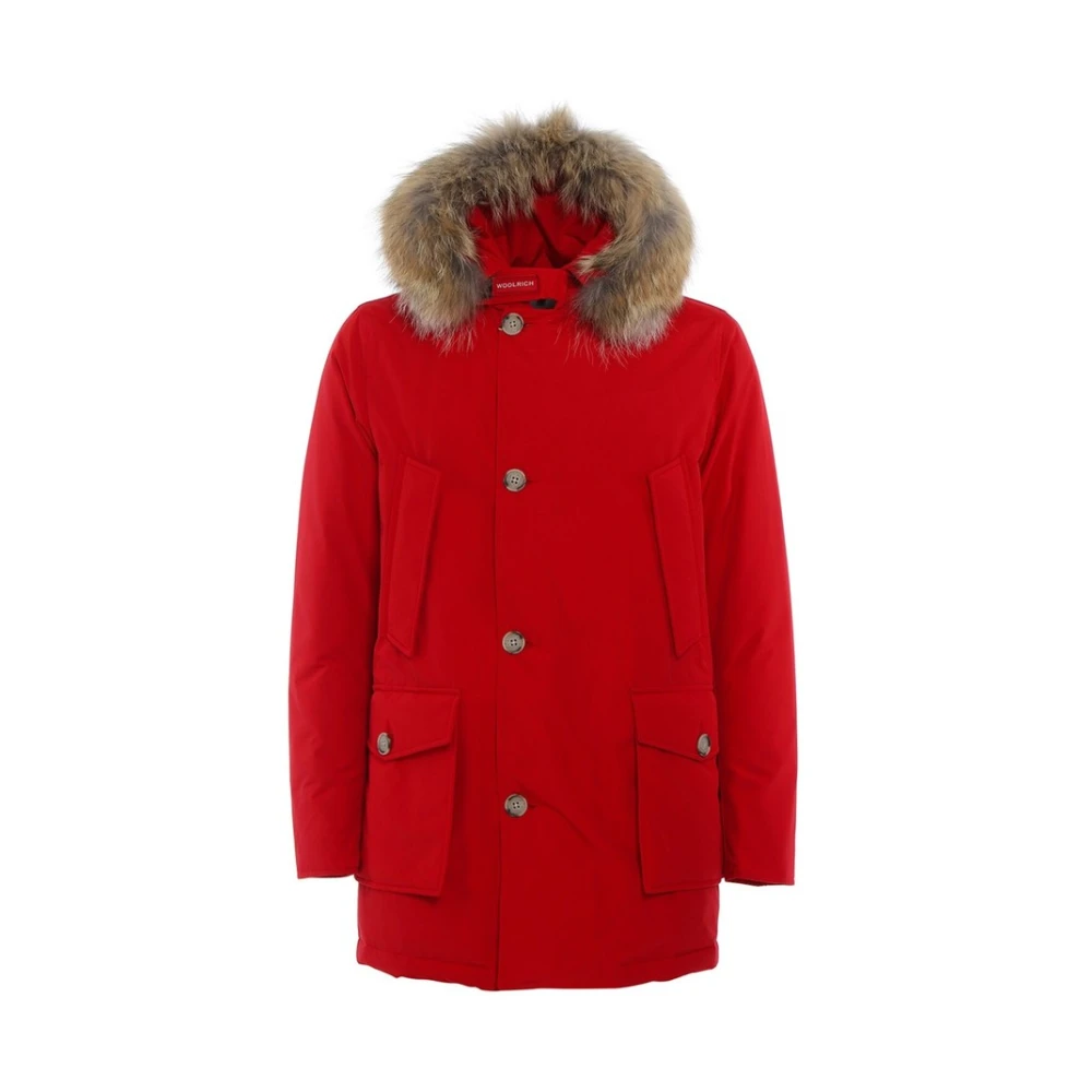 Woolrich Arctic Parka With Detachable Fur Red, Herr