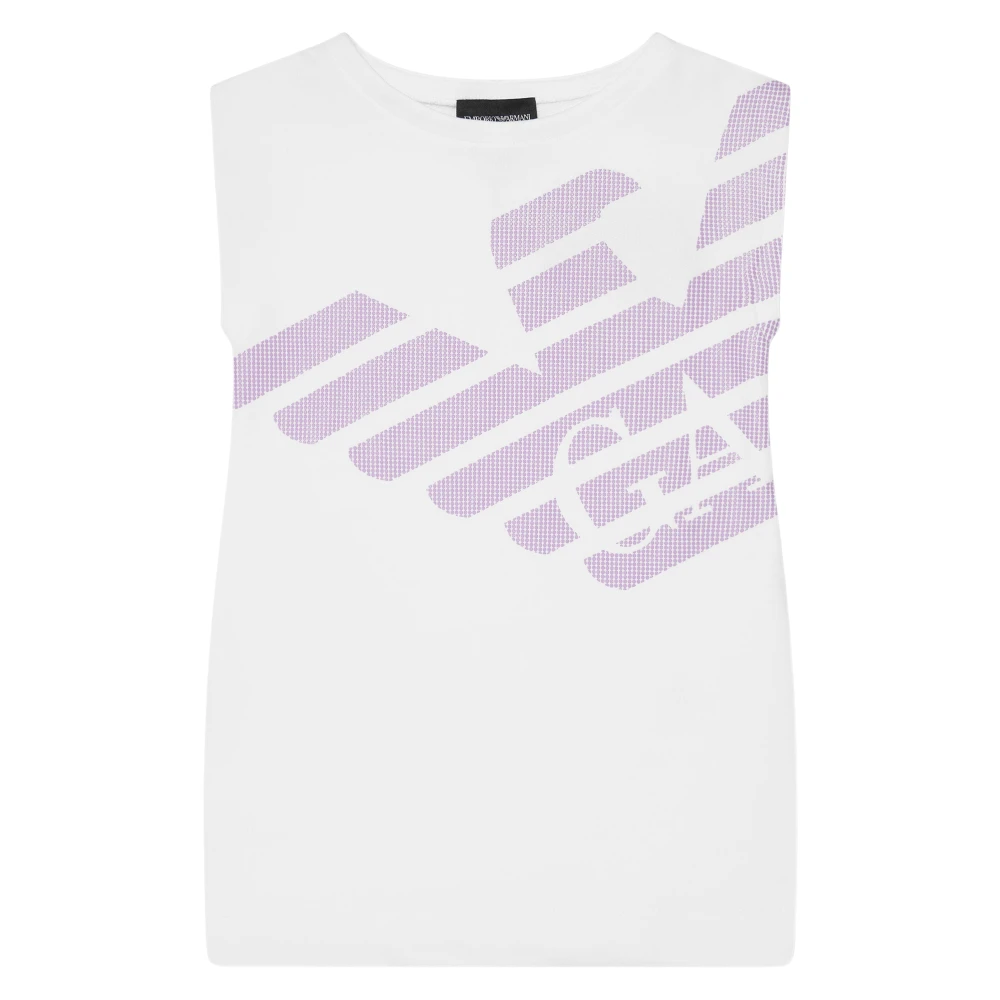 Emporio Armani Girls White Dresses, 6 Y, Chic Logo Dress In