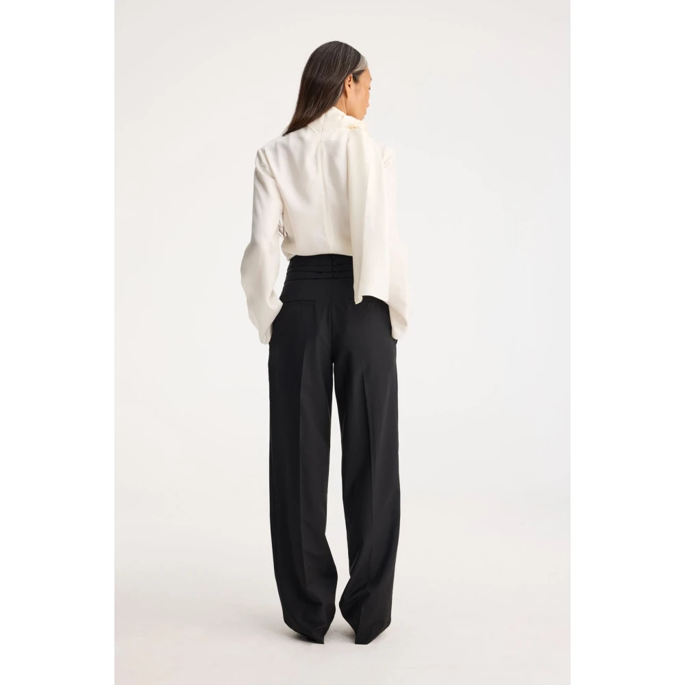 Róhe Hoge Taille Cumberband Broek Black Dames