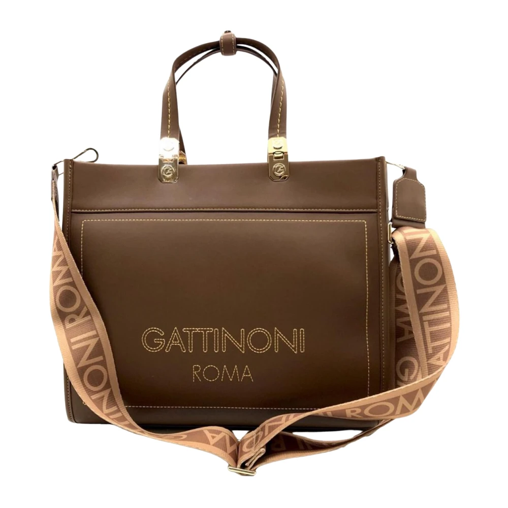 Gattinoni Elegante Gestructureerde Handtas Bruin Brown Dames