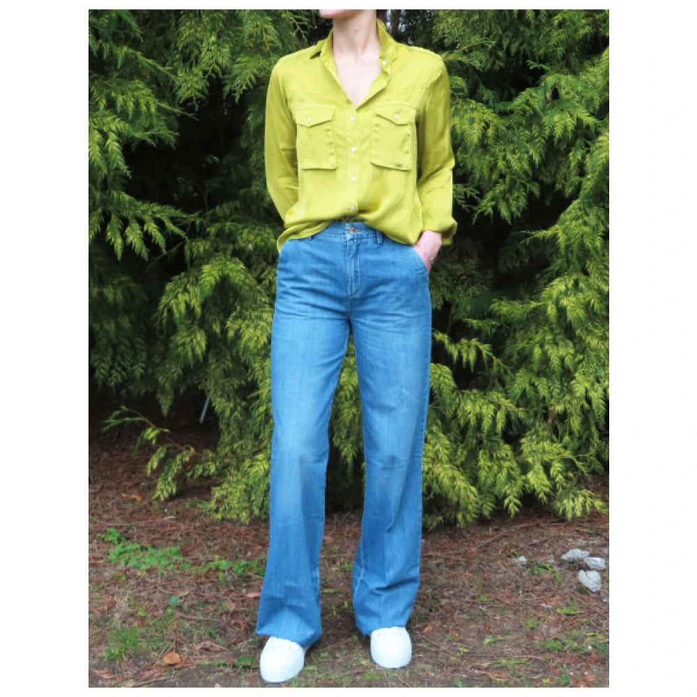 Mason's Satijnen Safari Blouse Green Dames