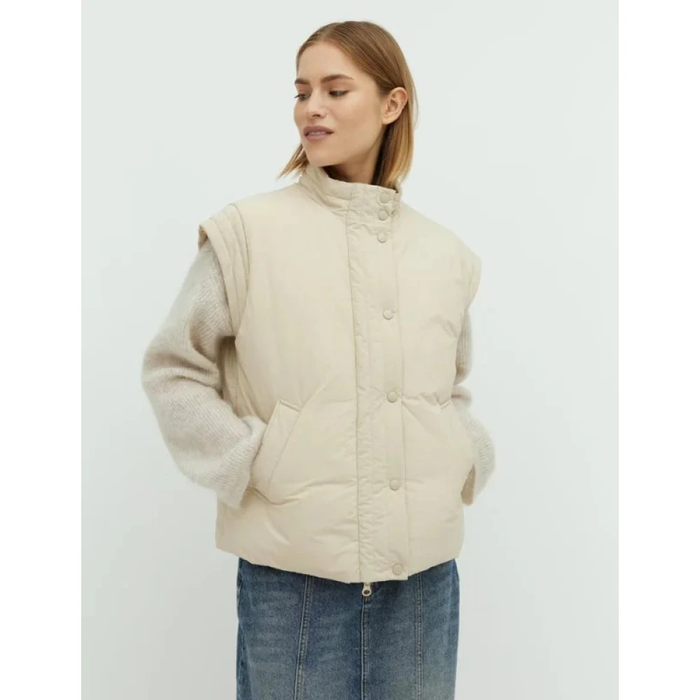 MbyM Stijlvolle Puffer Vest voor herfstoutfits Beige Dames