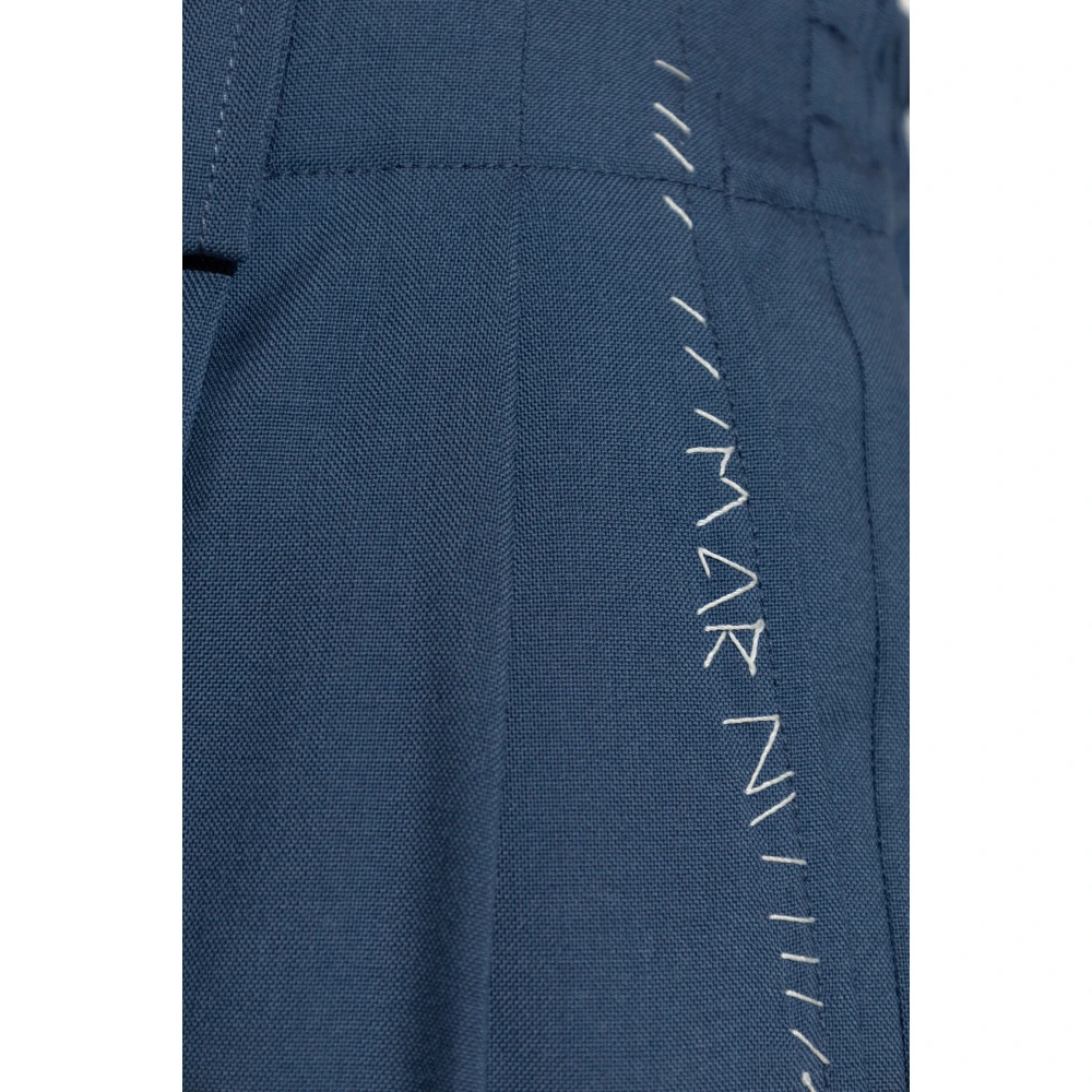 Marni Geplooide broek Blue Dames