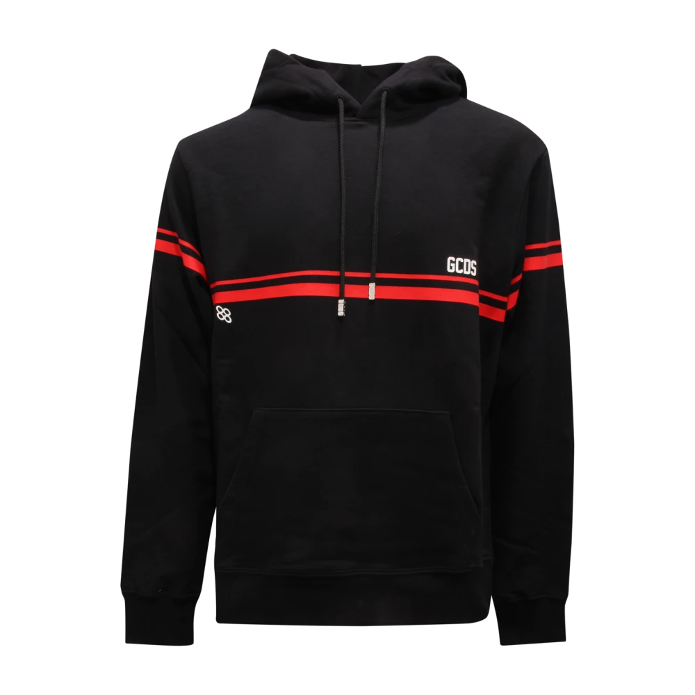 Gcds Black Hoodies, Male, L, Low Logo Band Hoodie