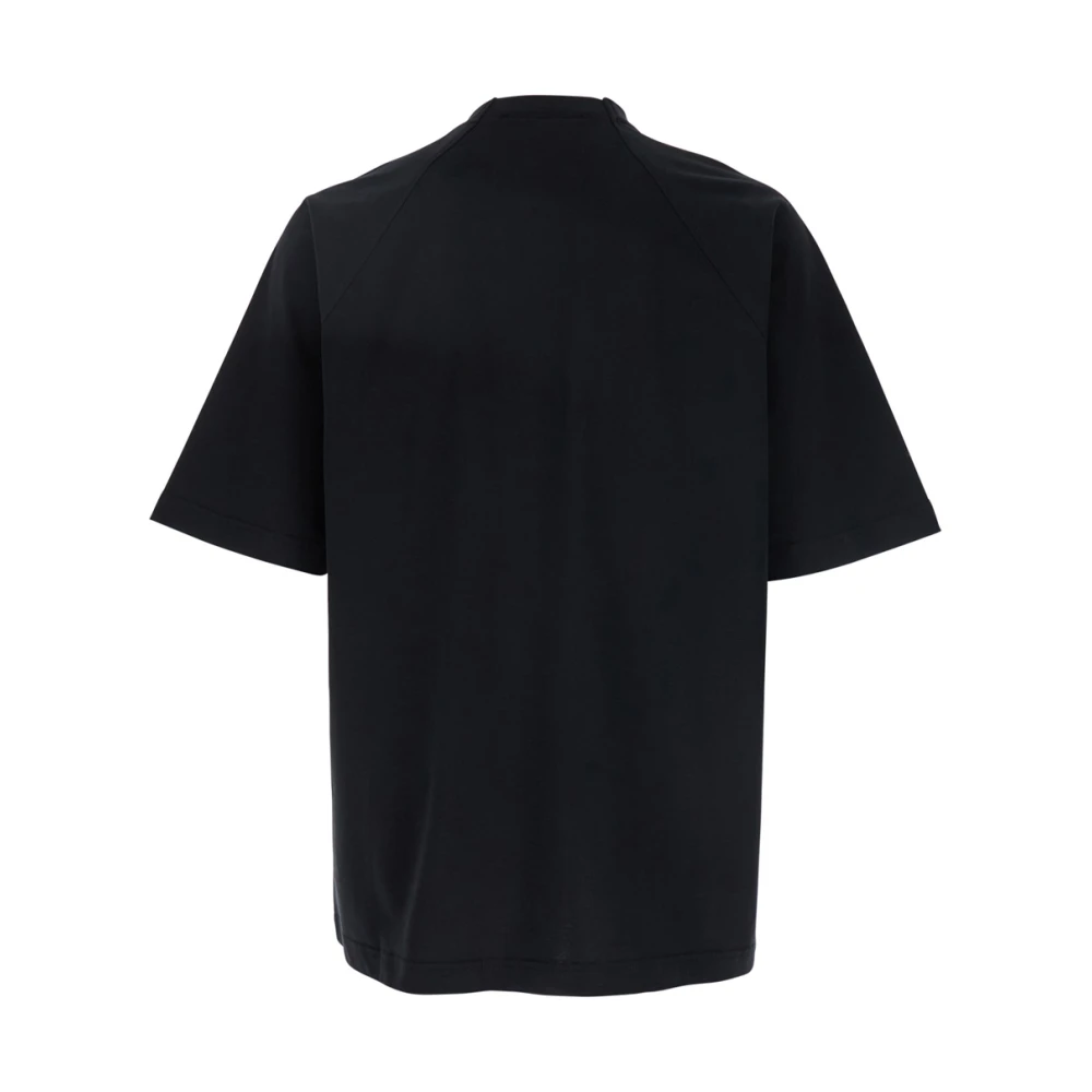 Jacquemus Zwart Typo Logo Crewneck Katoenen T-shirt Black Heren