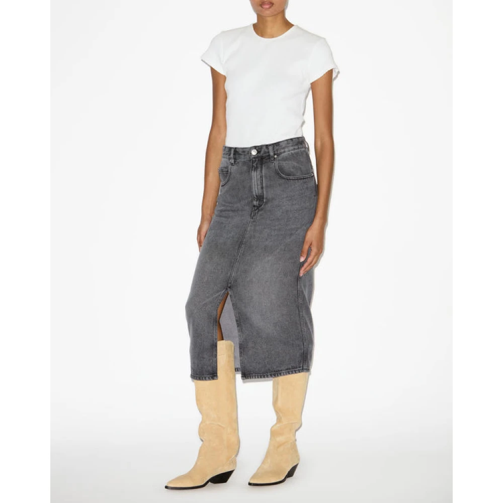 Isabel Marant Étoile Denim Midi Rok met Riem Gray Dames