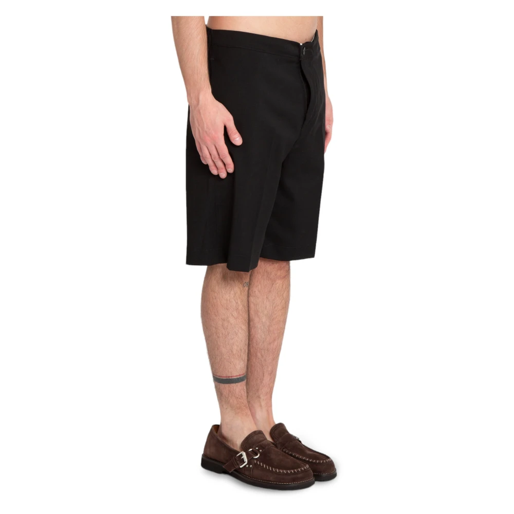 Costumein Fijne Wollen Shorts in Jean Stijl Black Heren