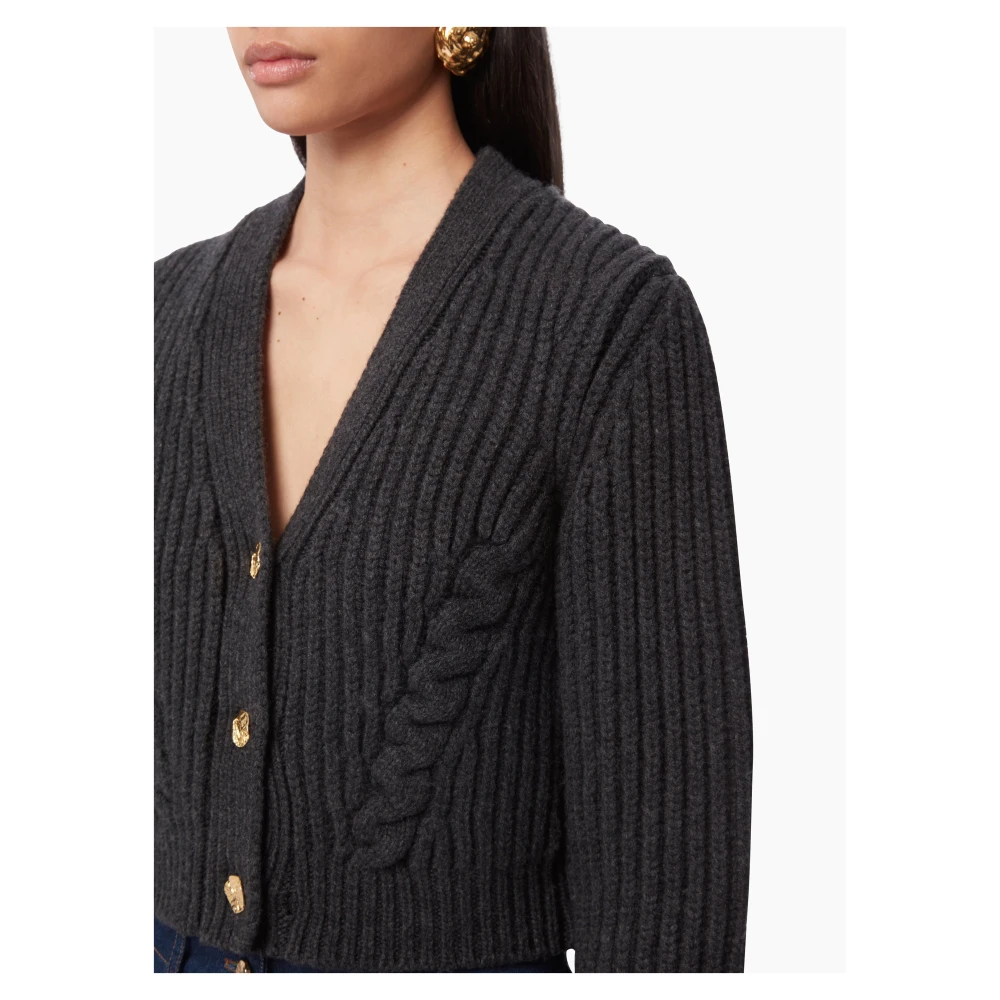 Nina Ricci Grijze V-hals Gebreide Vest Gray Dames