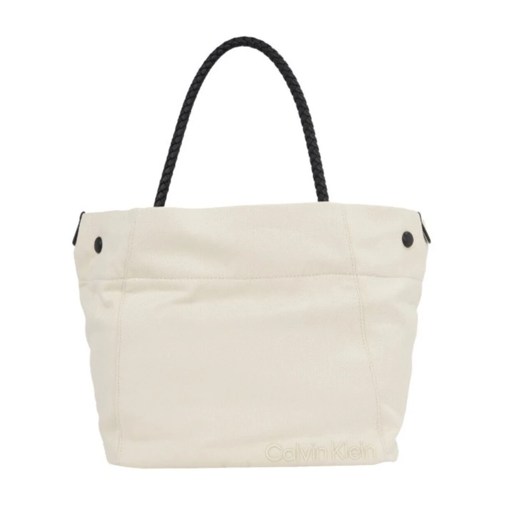 Calvin Klein Sommarberättelse Medium Shopper Väska Beige, Dam