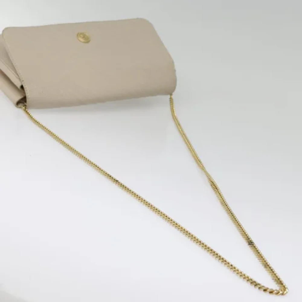 Celine Vintage Pre-owned Leather shoulder-bags Beige Dames