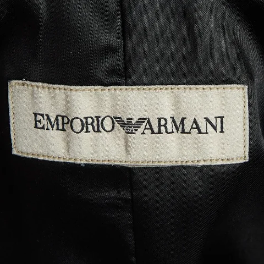 Armani Pre-owned Leather outerwear Black Dames