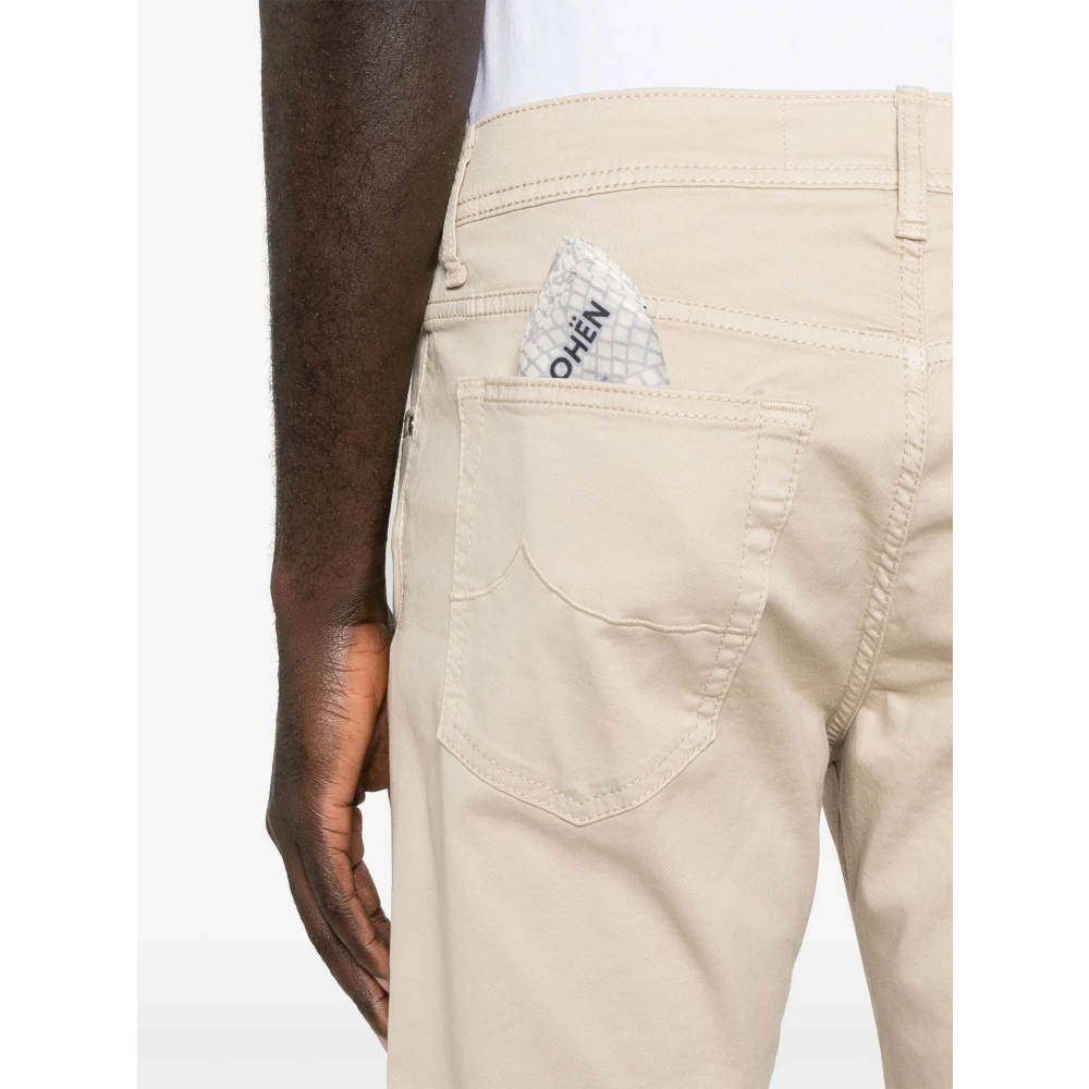 Jacob Cohën Handgemaakte katoen lyocell broek model Bard Beige Heren