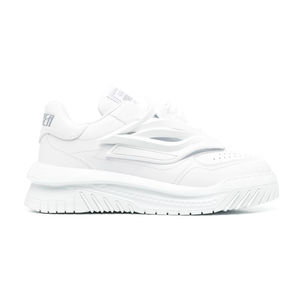Versace Men's White Calf Leather Trainers - Sneakers - 7 Uk - Shoes