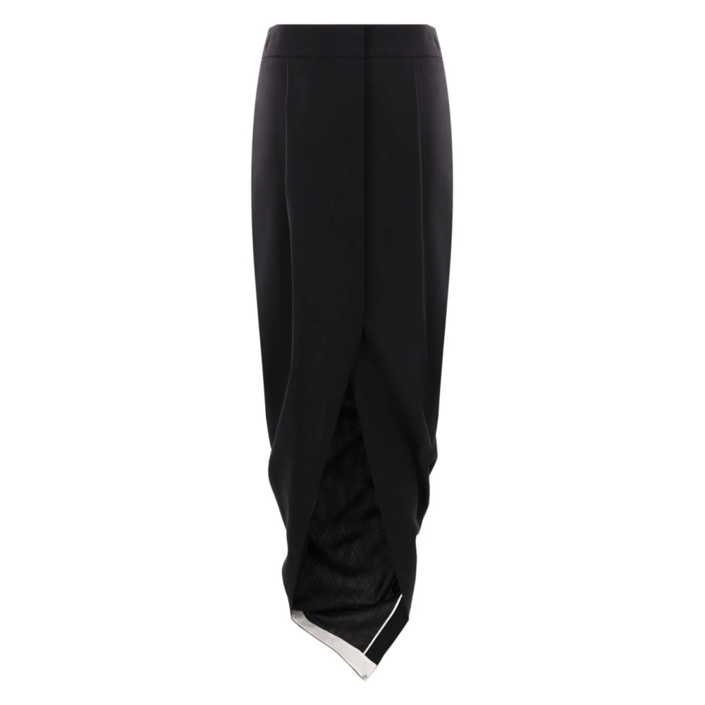 Quira Zwarte Wol Asymmetrische Rok Black Dames