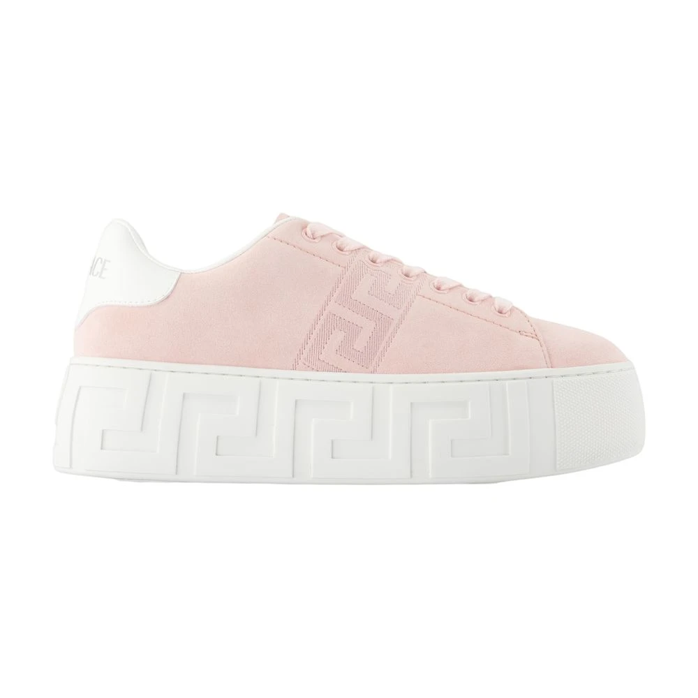 Versace La Greca Suede Platform Sneakers Dames Schoenen Roze