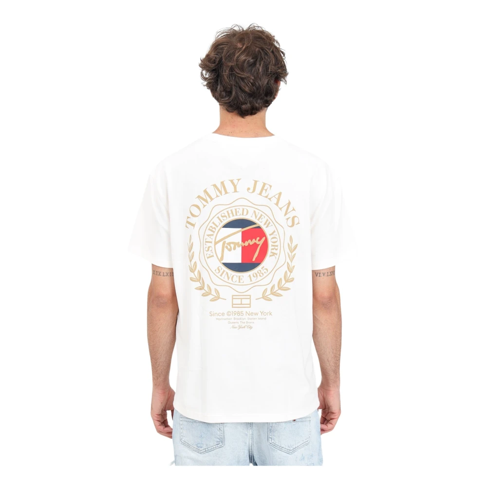 Tommy Jeans Korte Mouw Logo Print T-shirt White Heren