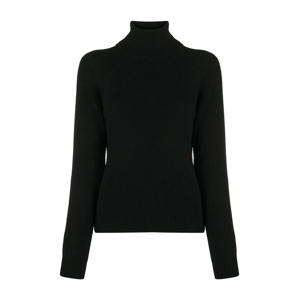 Saint Laurent Lyxig Cashmere Polokrage Black, Dam