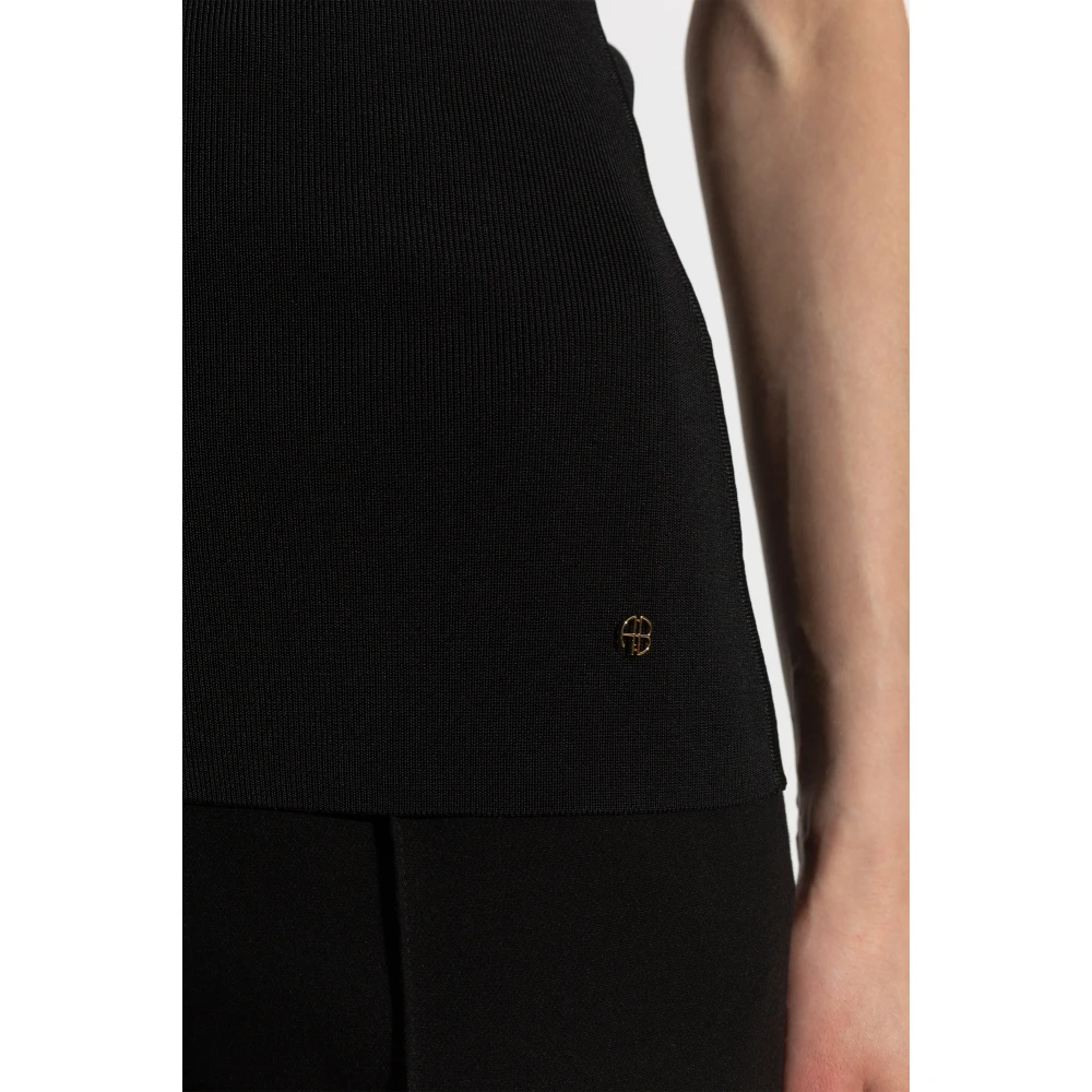 Anine Bing Off-Shoulder Top Black Dames