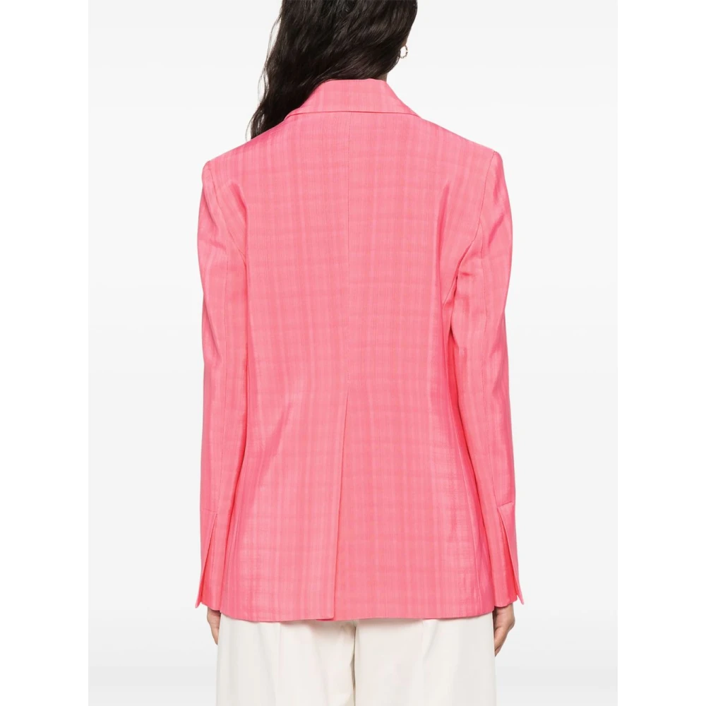 Semicouture Flamingo Pink Jas met Voorknoppen Pink Dames